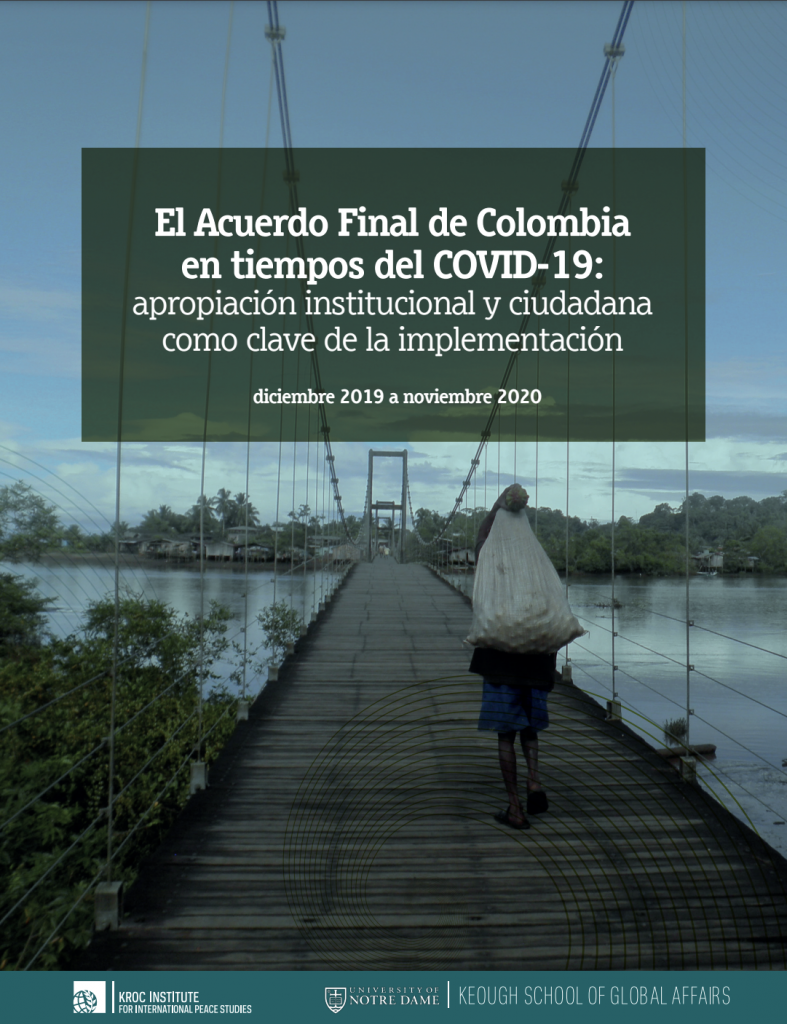 Cover image: El Acuerdo Final de Colombia en tiempos del COVID-19: Apropiación institucional y ciudadana como clave de la implementación