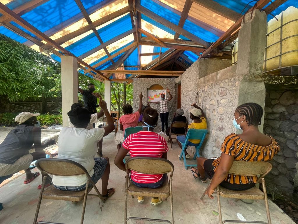 A focus group with Notre Dame students and faculty in Haiti