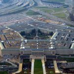 An aerial shot of the Pentagon in Washington, DC