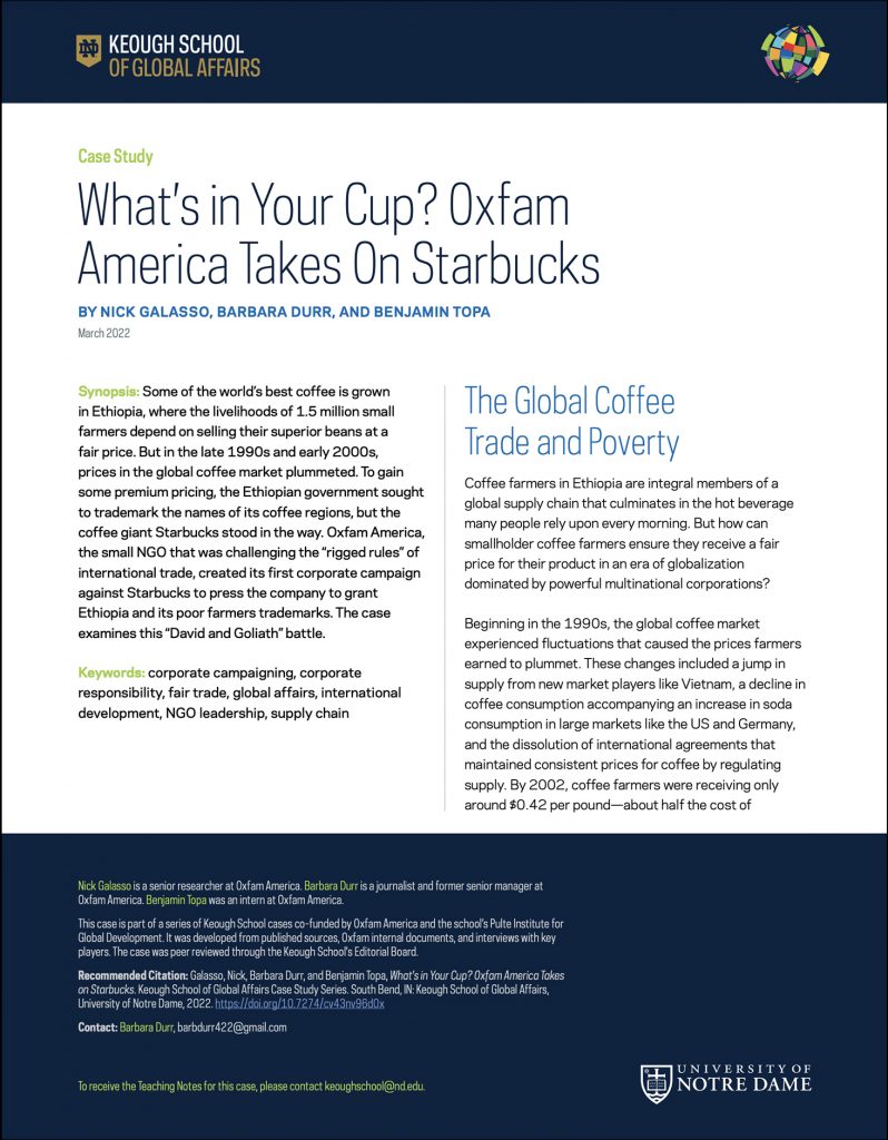 Cover image: What’s in Your Cup? Oxfam America Takes on Starbucks