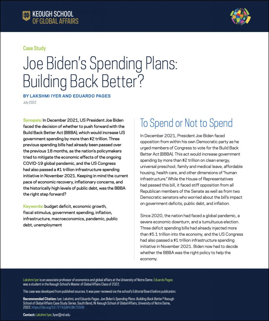 Cover image: Joe Biden’s Spending Plans: Building Back Better?