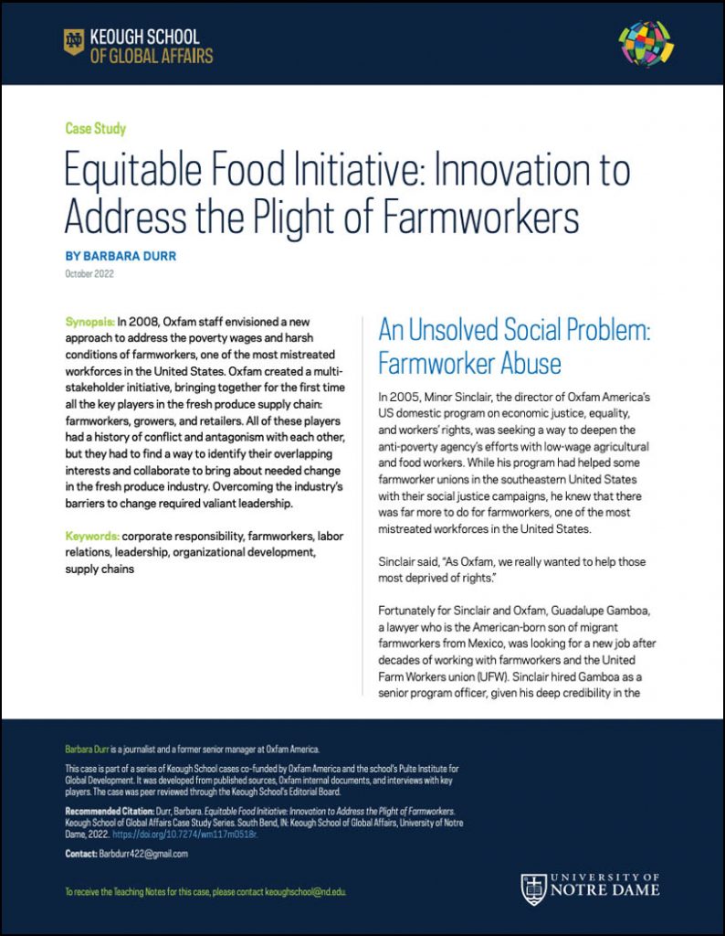Cover image: Equitable Food Initiative: Innovation to Address the Plight of Farmworkers