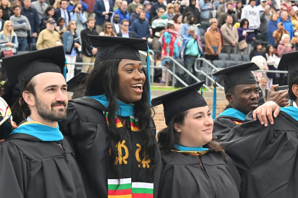 mga students at graduate school commencement