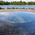 The Our Lady of the Lake World Peace Plaza is pictured. It displays a prayer for peace, inscribed in six languages, that can be understood by 97 percent of the world's population.